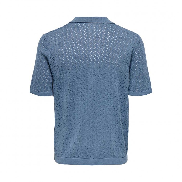 ONLY & SONS ONSSANTO REG SS RESORT SHIRT KNIT FRML CIEL