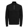 ONLY & SONS ONSPHIL REG 12 COTTON HALF ZIP KNIT NOOS BLACK