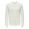 ONLY & SONS ONSMAJOR REG 12 SOLID CREW KNIT WHITE