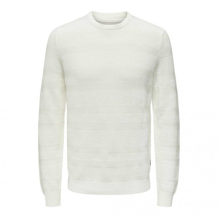 ONLY & SONS ONSMAJOR REG 12 SOLID CREW KNIT WHITE