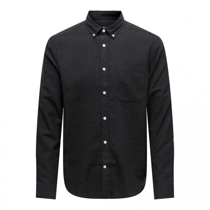 ONLY & SONS ONSGUDMUND SLIM 1-PKT SOLID SHIRT NOOS BLACK