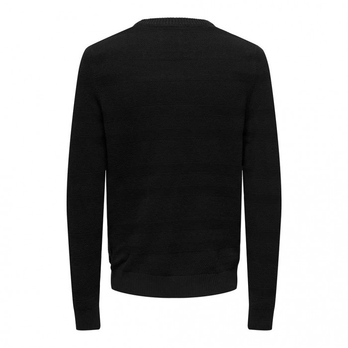 ONLY & SONS  ONSMAJOR REG 12 SOLID CREW KNIT BLACK