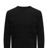 ONLY & SONS  ONSMAJOR REG 12 SOLID CREW KNIT BLACK