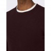 ONLY & SONS ONSPANTER REG 12 STRUC CREW KNIT NOOS BORDO