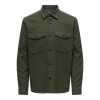 ONLY & SONS ONSMILO LS SOLID OVERSHIRT NOOS GREEN