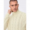 ONLY & SONS  ONSRIGGE REG 3 CABLE ROLL NECK KNIT BEIGE