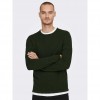 ONLY & SONS ONSPANTER REG 12 STRUC CREW KNIT NOOS GREEN