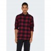 ONLY & SONS ONSGUDMUND LS CHECKED SHIRT NOOS BLACK/RED