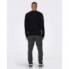 ONLY & SONS ONSKALLE REG 12 STRUC CREW KNIT NOOS BLACK