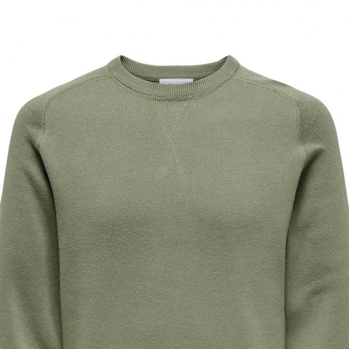 ONLY & SONS ONSPIN REG 12 CREW KNIT LIGHT GREEN