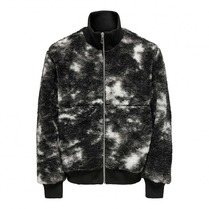 ONLY & SONS ONSRAY SHERPA JACKET OTW BLACK/WHITE