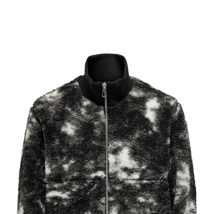 ONLY & SONS ONSRAY SHERPA JACKET OTW BLACK/WHITE