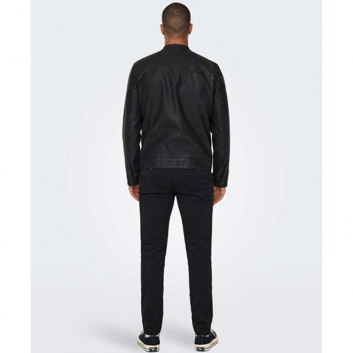ONLY & SONS ONSMIKE PU RACER JACKET OTW NOOS BLACK