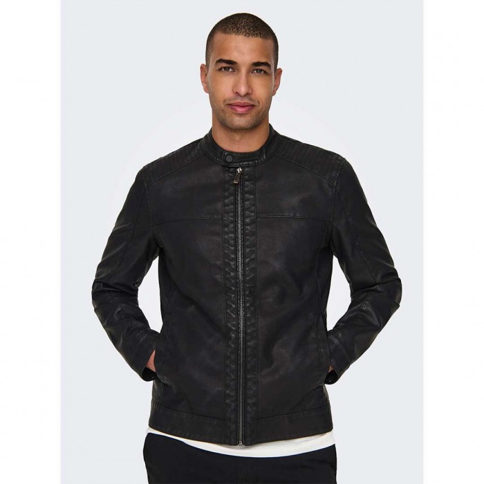 ONLY & SONS ONSMIKE PU RACER JACKET OTW NOOS BLACK
