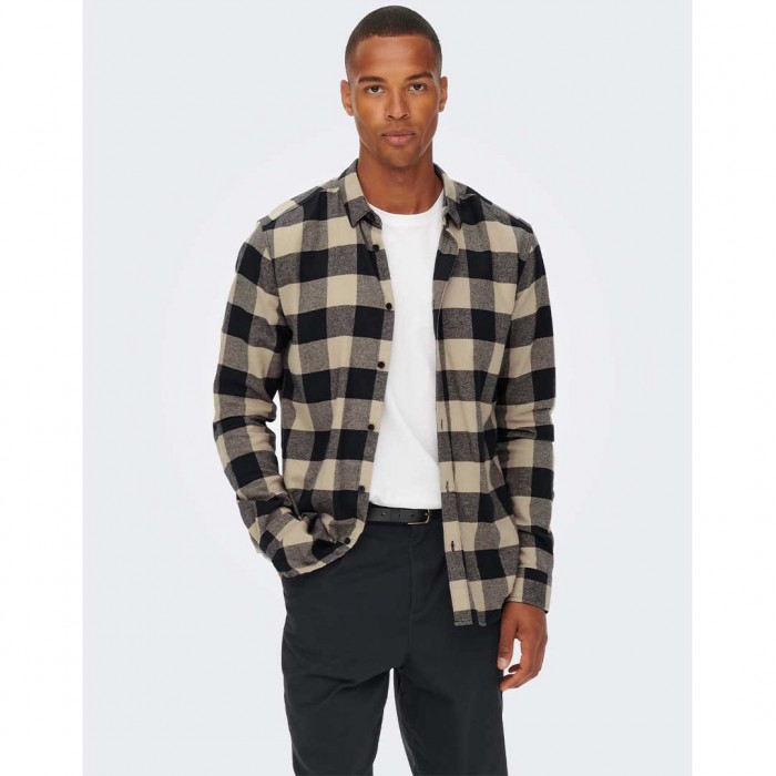 ONLY & SONS ONSGUDMUND LS CHECKED SHIRT NOOS DARK NAVY