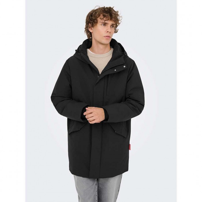 ONLY & SONS ONSSAYN WATERPROOF STRETCH PARKA OTW BLACK