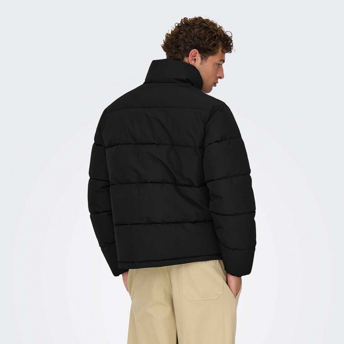 ONLY & SONS ONSPACK LIFE PUFFER JACKET OTW BLACK