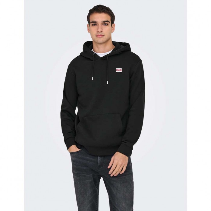 ONLY & SONS ONSDAWSON REG HOODIE VD BLACK