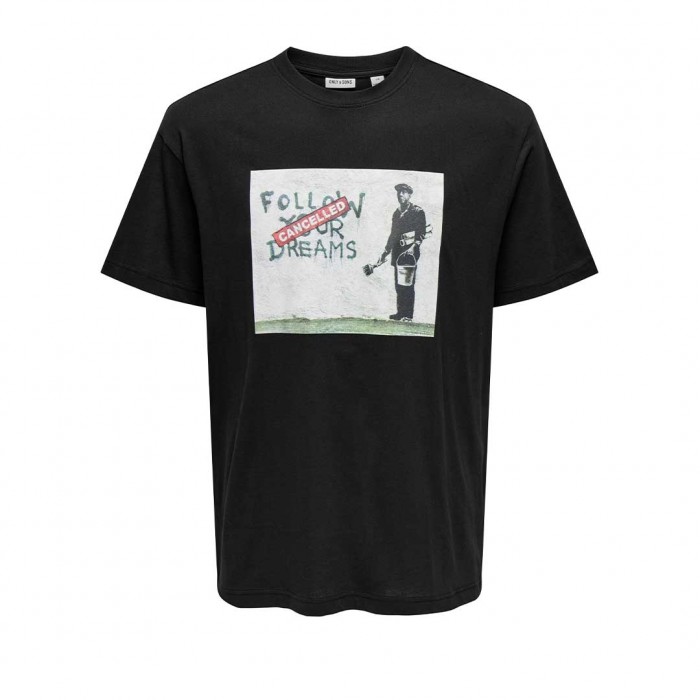 ONLY & SONS ONSBANKSY SS RLX TEE BLACK