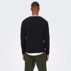 ONLY & SONS ONSWYLER LIFE REG 14 LS CREW KNIT NOOS BLACK