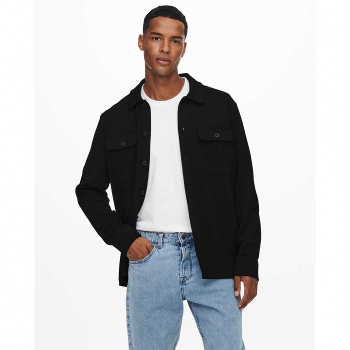 ONLY & SONS ONSNEWKODYL OVERSHIRT SWEAT NOOS BLACK