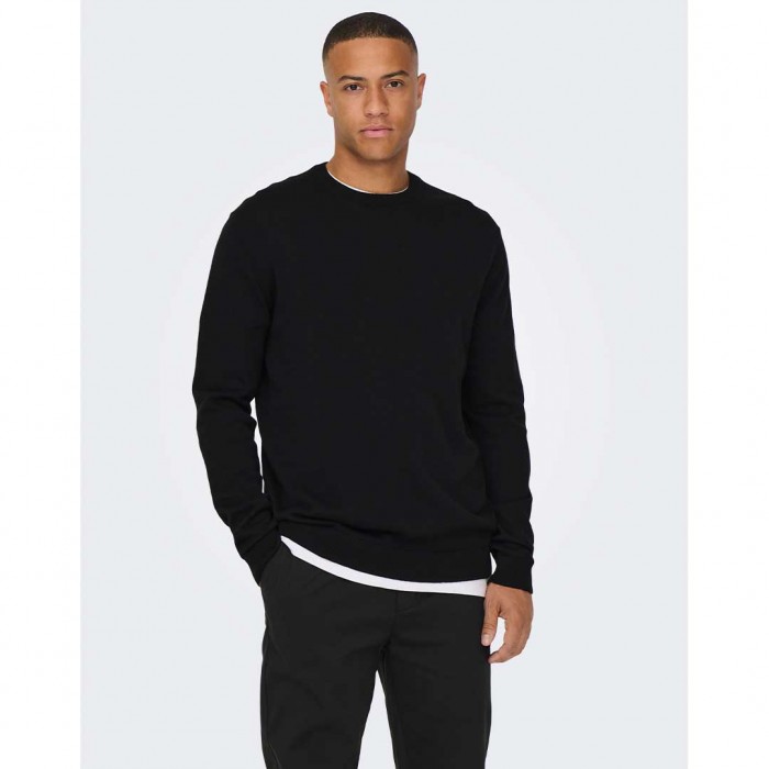 ONLY & SONS ONSALEX REG 12 CREW KNIT BLACK