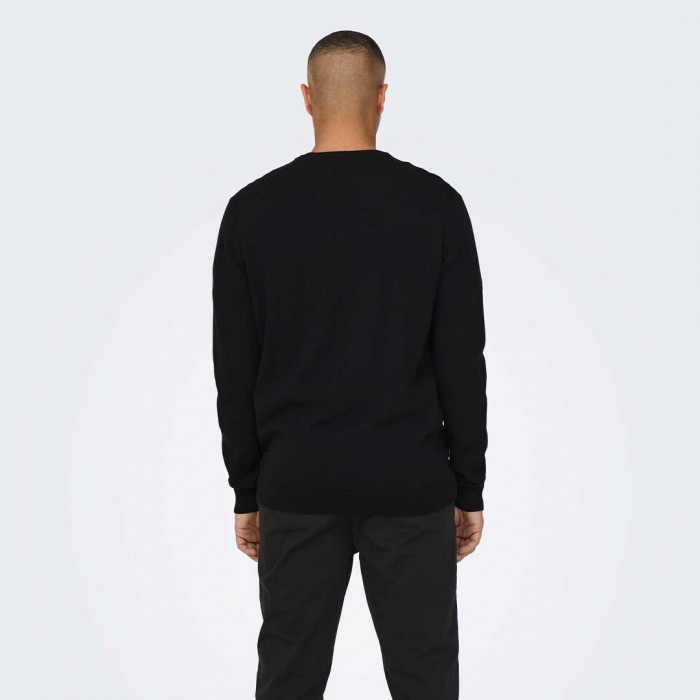 ONLY & SONS ONSALEX REG 12 CREW KNIT BLACK