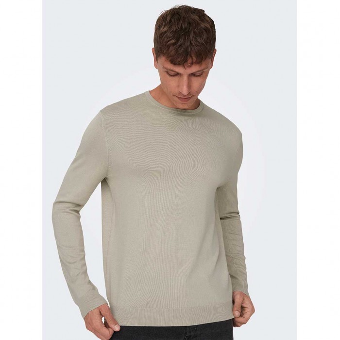 ONLY & SONS ONSWYLER LIFE REG 14 LS CREW KNIT NOOS ECRU