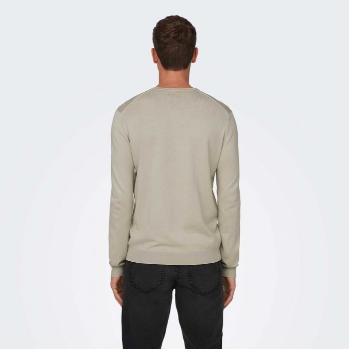 ONLY & SONS ONSWYLER LIFE REG 14 LS CREW KNIT NOOS ECRU