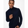 ONLY & SONS ONSWYLER LIFE REG 14 ROLL KNIT NOOS DARK BLUE