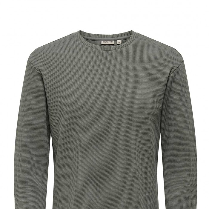 ONLY & SONS ONSTOBIE REG LS TEE CASTOR GRAY