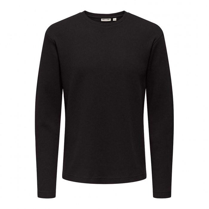 ONLY & SONS ONSTOBIE REG LS TEE BLACK