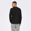 ONLY & SONS ONSTOBIE REG LS HENLEY TEE NOOS BLACK