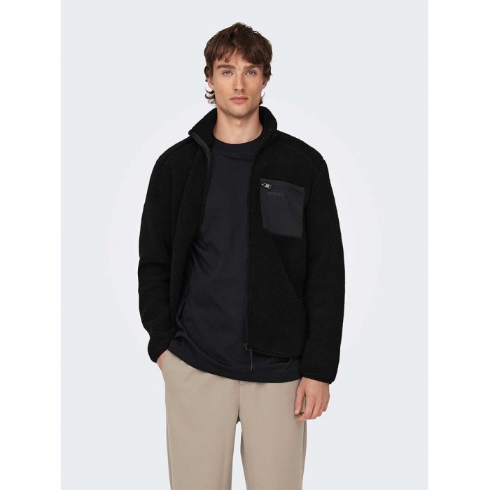 ONLY & SONS ONSDALLAS SHERPA JACKET OTW VD BLACK