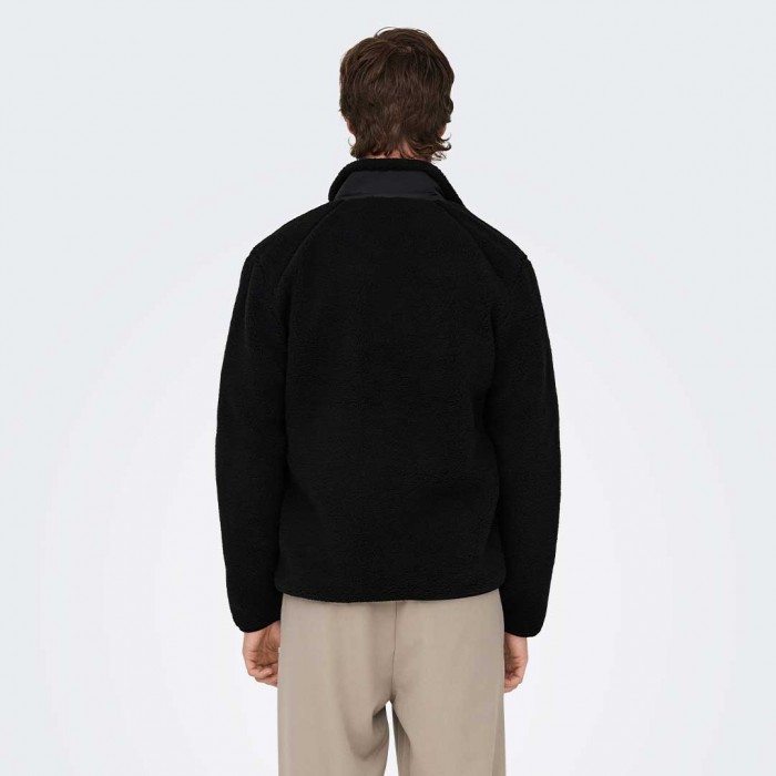 ONLY & SONS ONSDALLAS SHERPA JACKET OTW VD BLACK