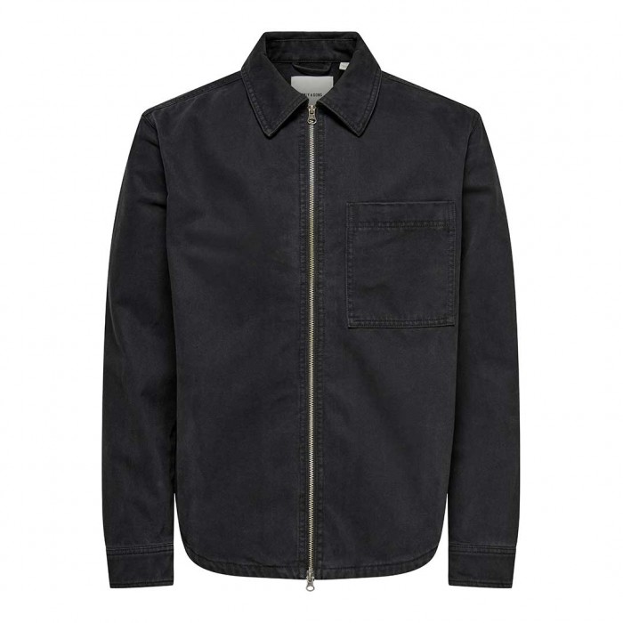ONLY & SONS ONSRAY WASHED ZIP JACKET 0277 DARK GRAY