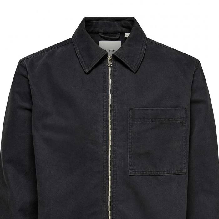 ONLY & SONS ONSRAY WASHED ZIP JACKET 0277 DARK GRAY