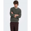ONLY & SONS ONSTONY RLX 12 LS WAFFLE CREW KNIT NOOS DARL GRAY
