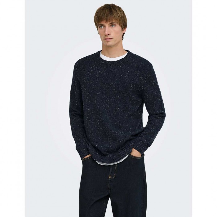 ONLY & SONS ONSMICHAEL REG NAP CREW NECK KNIT DARK BLUE