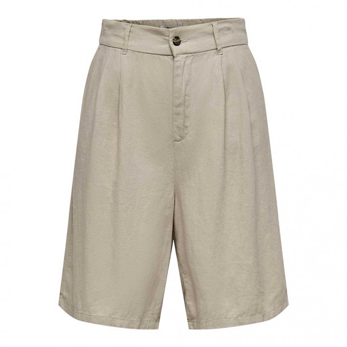 ONLY ONLCARO HW WIDE LINEN BL SHORTS CC TLR BEIGE