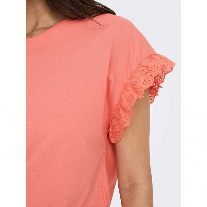 ONLY ONLIRIS S/S EMB TOP JRS PINK