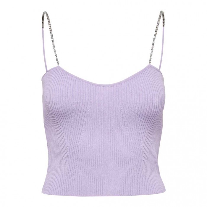 ONLY CROPPED TOP WITH DETAILED STRAPS PURPLE