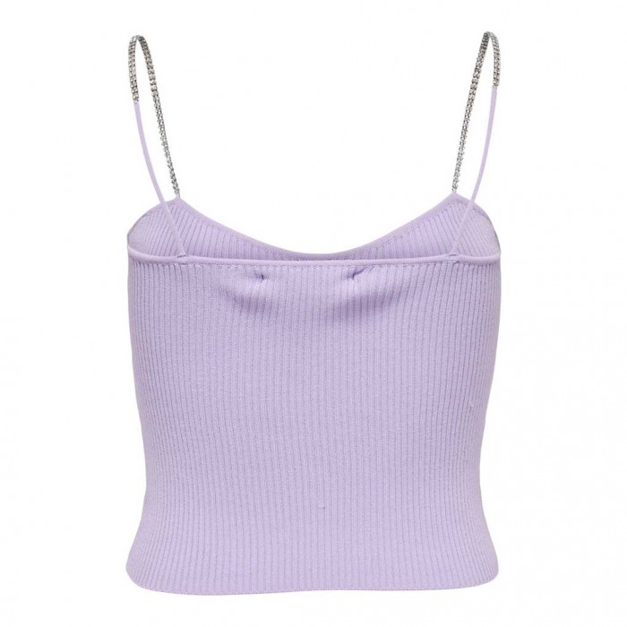 ONLY CROPPED TOP WITH DETAILED STRAPS PURPLE