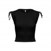 ONLY  ONLLAILA LIFE S/L RUCH SHOULDER TOP JRS BLACK