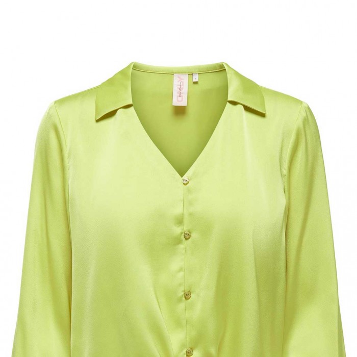 ONLY ONLKIKI LS KNOT SHIRT WVN GREEN