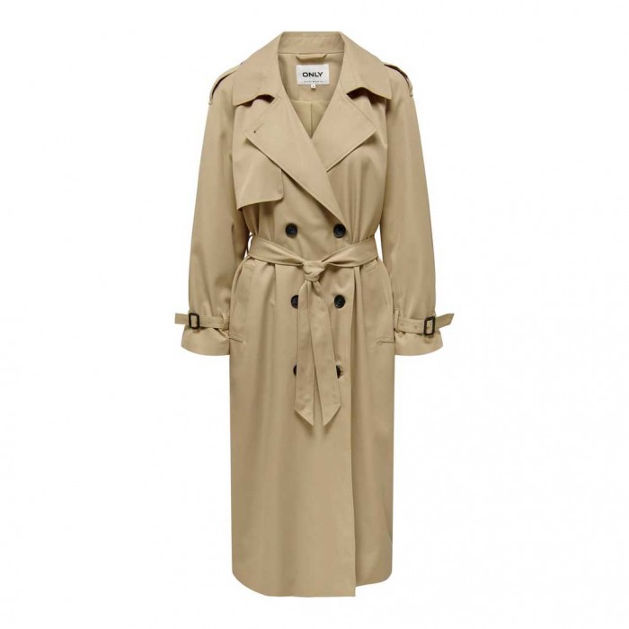 ONLY DOUBLE BREASTED TRENCHCOAT Brown / Tannin