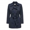 ONLY SHORT SOLID COLOR TRENCHCOAT BLUE ONLY SHORT SOLID COLOR TRENCHCOAT BLUE