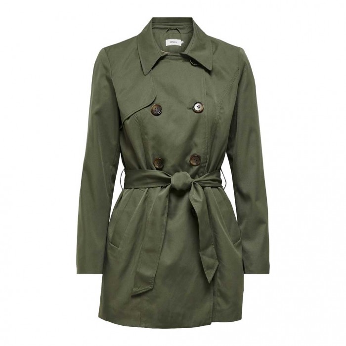 ONLY SHORT SOLID COLOR TRENCHCOAT Green / Grape Leaf