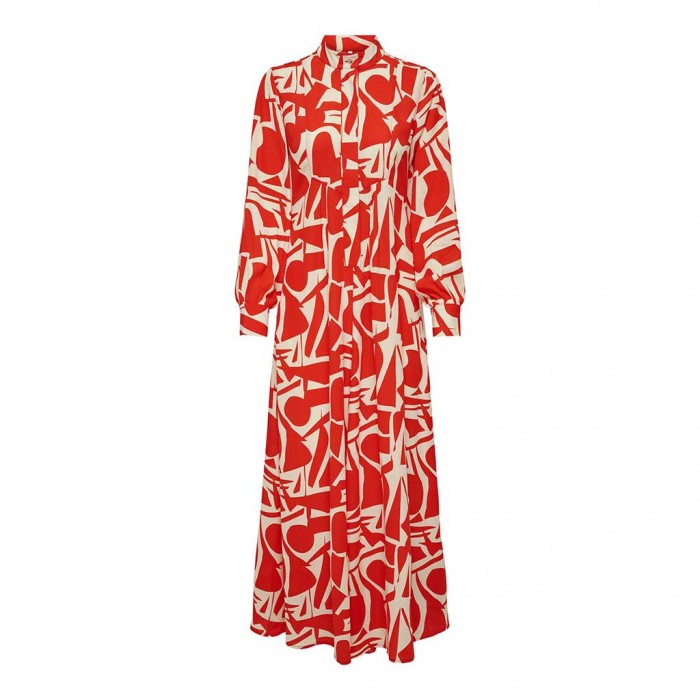 ONLY  ONLHELENA LIFE L/S MAXI DRESS PTM RED