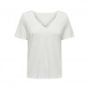 ONLY ONLDITTE S/S V-NECK LACE MIX TOP JRS WHITE